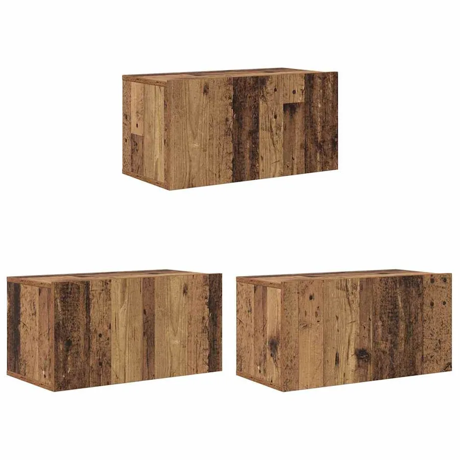 Ensemble meuble TV Montage mural 3 pcs Marron 60 x 30 x 30 cm - 2