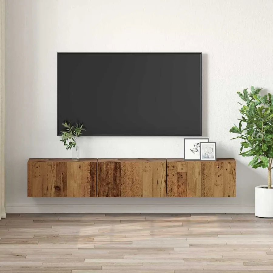 Ensemble meuble TV Montage mural 3 pcs Marron 60 x 30 x 30 cm - 4