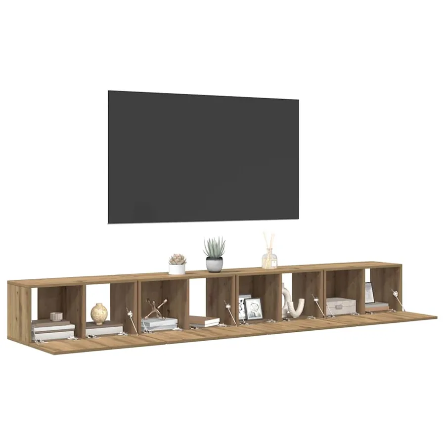 Ensemble meuble TV 4 pcs Chêne artisanal Bois d'ingénierie - 3