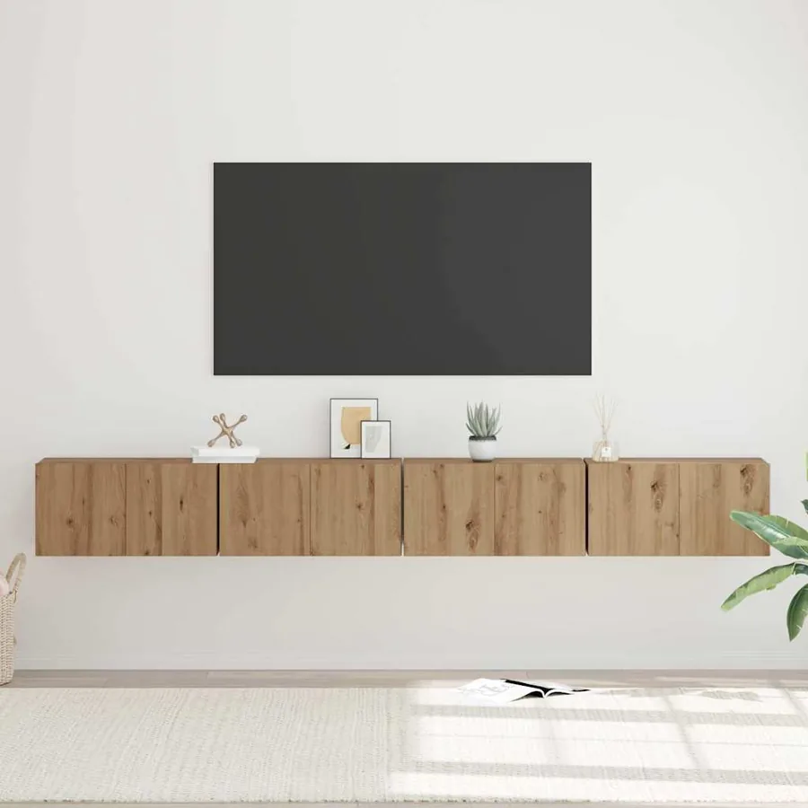 Ensemble meuble TV 4 pcs Chêne artisanal Bois d'ingénierie - 4