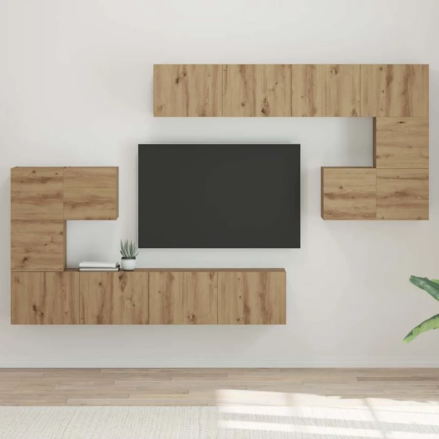 Unites TV 4 pcs Chêne artisanal Bois d'ingénierie