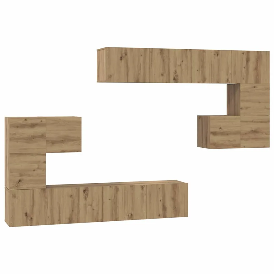 Unites TV 4 pcs Chêne artisanal Bois d'ingénierie - 2