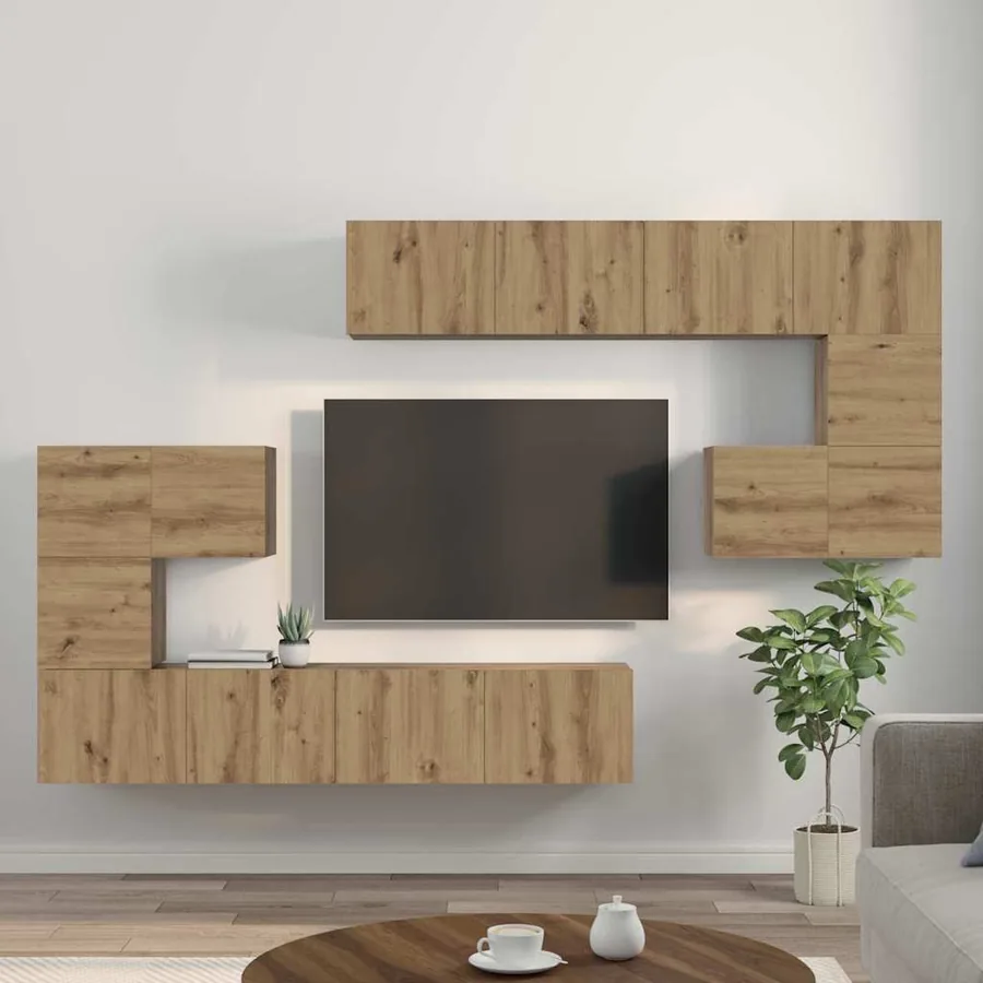 Unites TV 4 pcs Chêne artisanal Bois d'ingénierie - 4