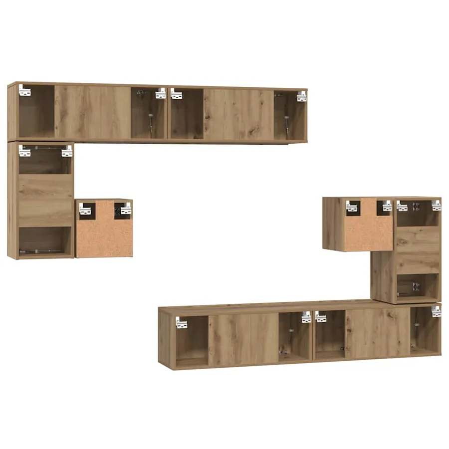 Unites TV 4 pcs Chêne artisanal Bois d'ingénierie - 8