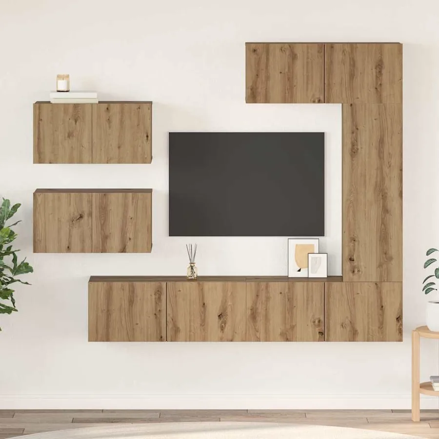 Ensemble meuble TV 6 pcs Chêne artisanal Bois d'ingénierie