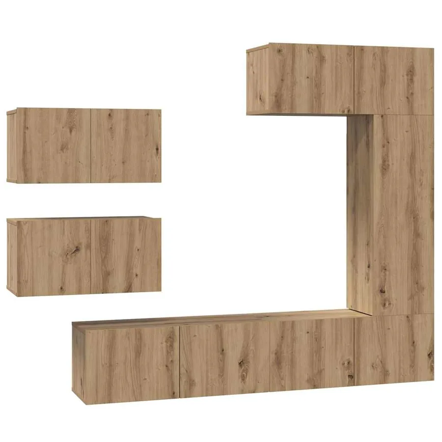 Ensemble meuble TV 6 pcs Chêne artisanal Bois d'ingénierie - 2