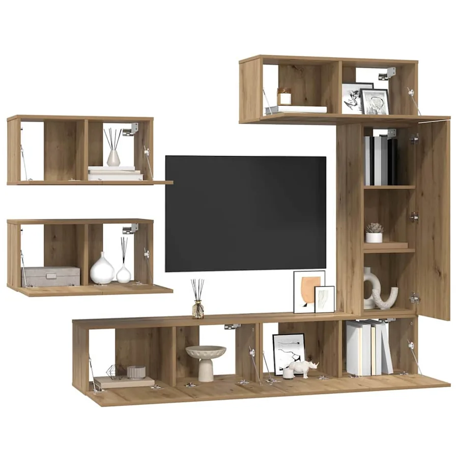 Ensemble meuble TV 6 pcs Chêne artisanal Bois d'ingénierie - 3
