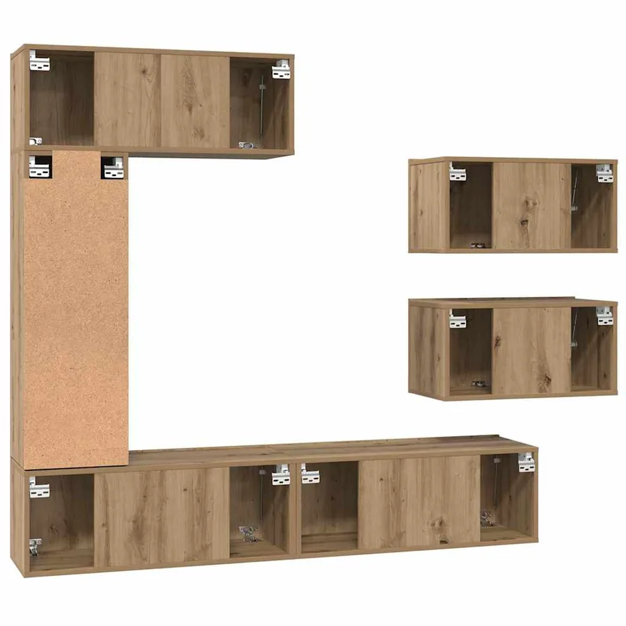 Ensemble meuble TV 6 pcs Chêne artisanal Bois d'ingénierie - 8
