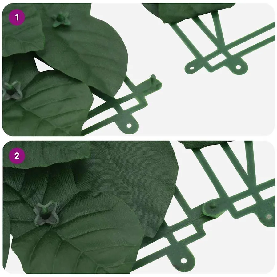 Écran de balcon avec feuilles vert foncé 300x100 cm - 6