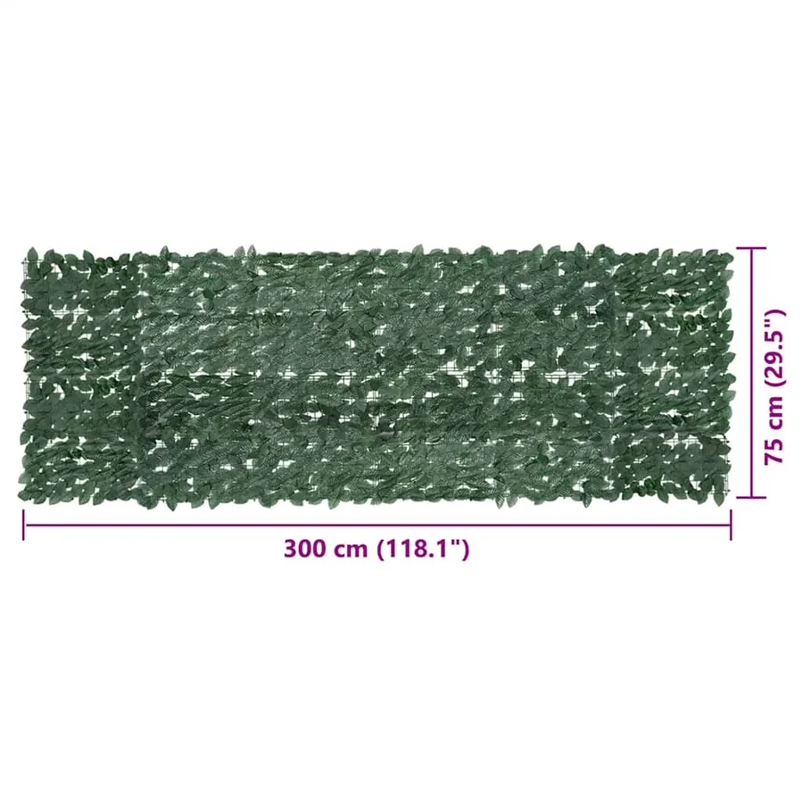 Écran de balcon avec feuilles vert foncé 300x100 cm - 7