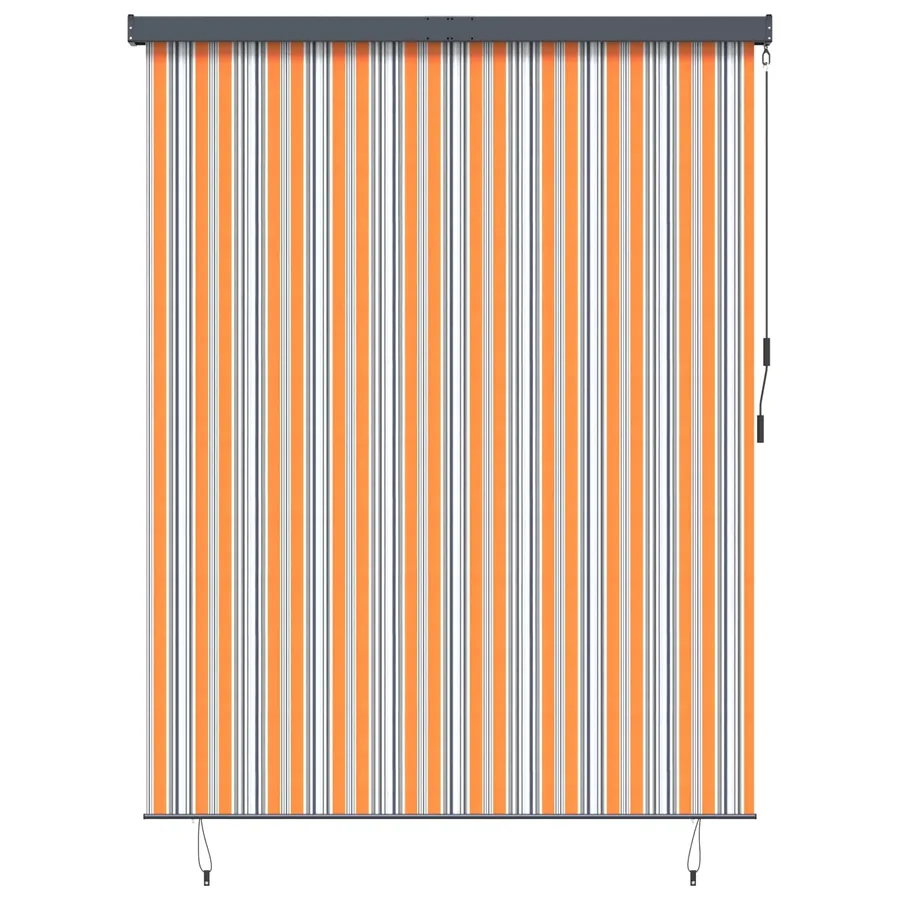Store enrouleur Jaune et Bleu 200 x 250 cm Tissu et Aluminium