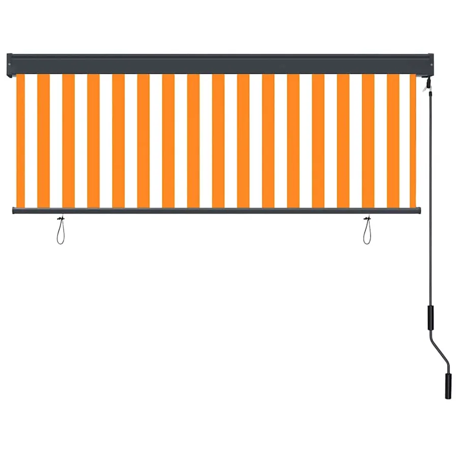 Store enrouleur Blanc et Orange 180 x 250 cm Tissu et Aluminium - 3