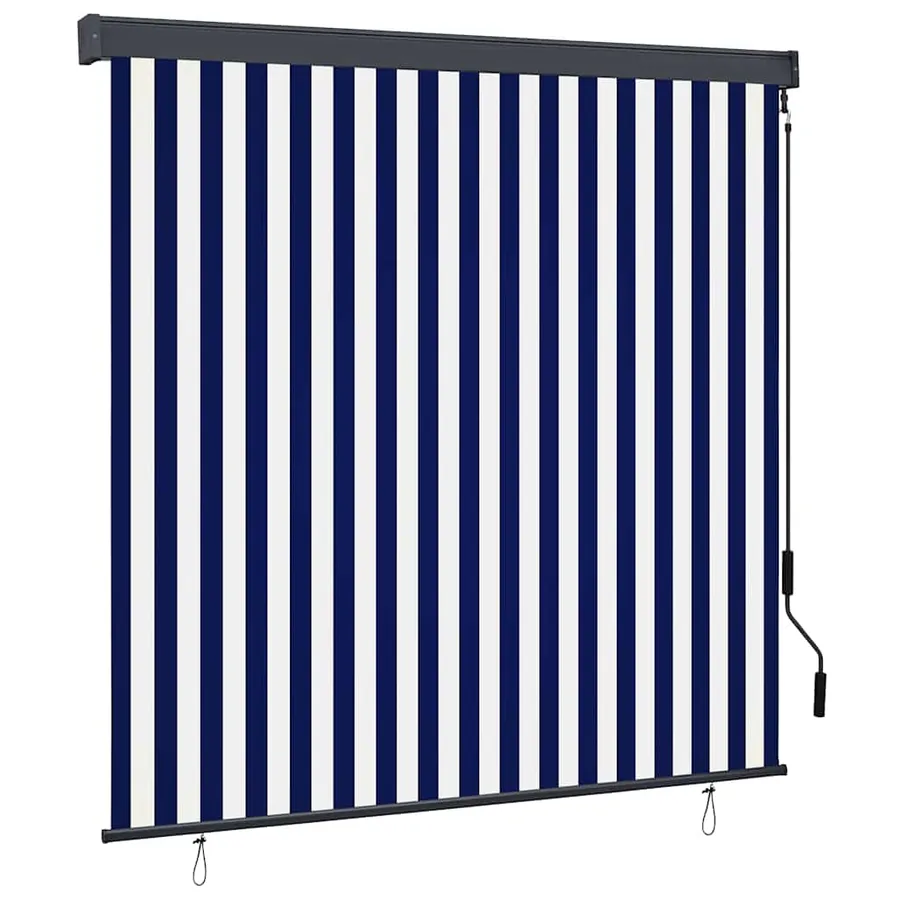 Store enrouleur Bleu et Blanc 180 x 250 cm Tissu et Aluminium