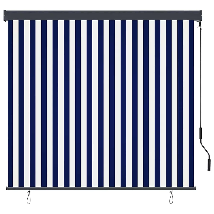 Store enrouleur Bleu et Blanc 180 x 250 cm Tissu et Aluminium - 2