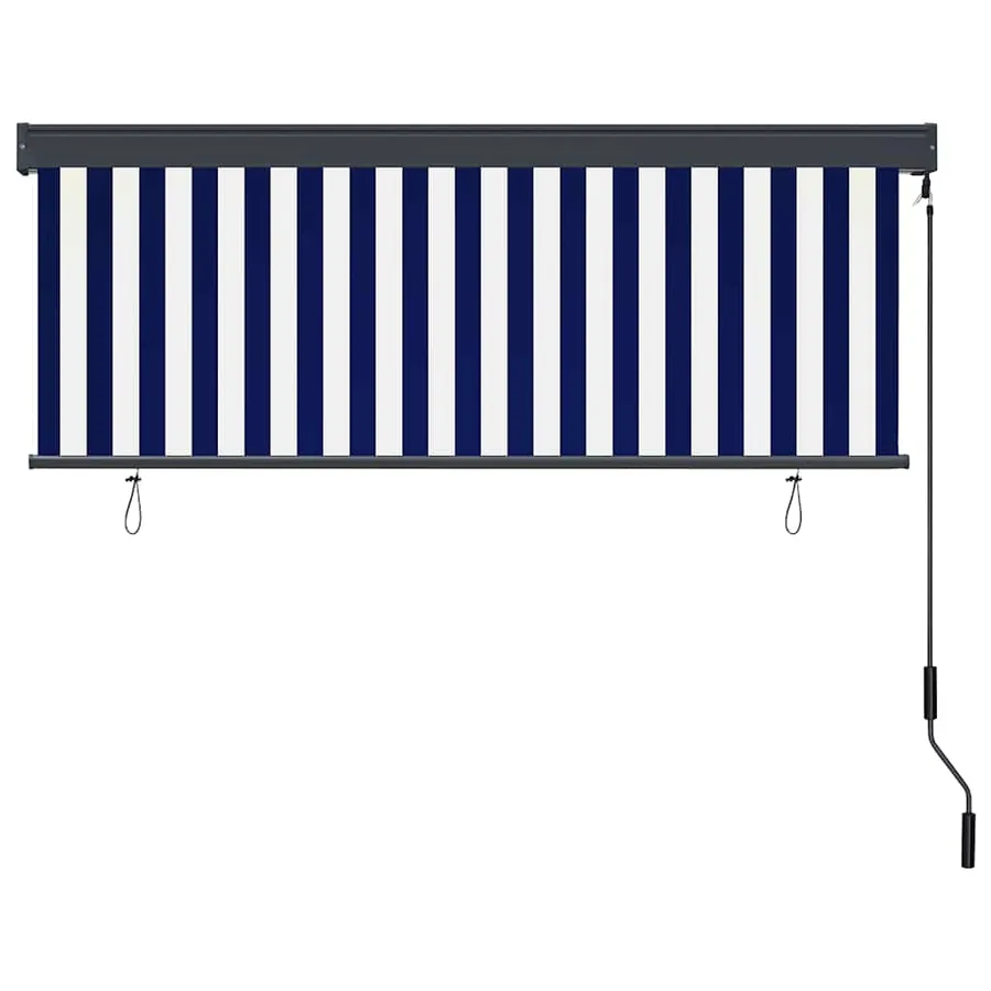 Store enrouleur Bleu et Blanc 180 x 250 cm Tissu et Aluminium - 3