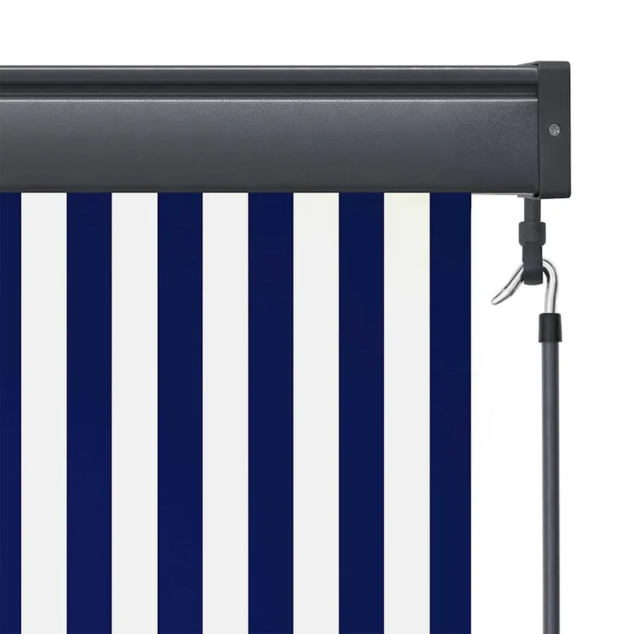 Store enrouleur Bleu et Blanc 180 x 250 cm Tissu et Aluminium - 6
