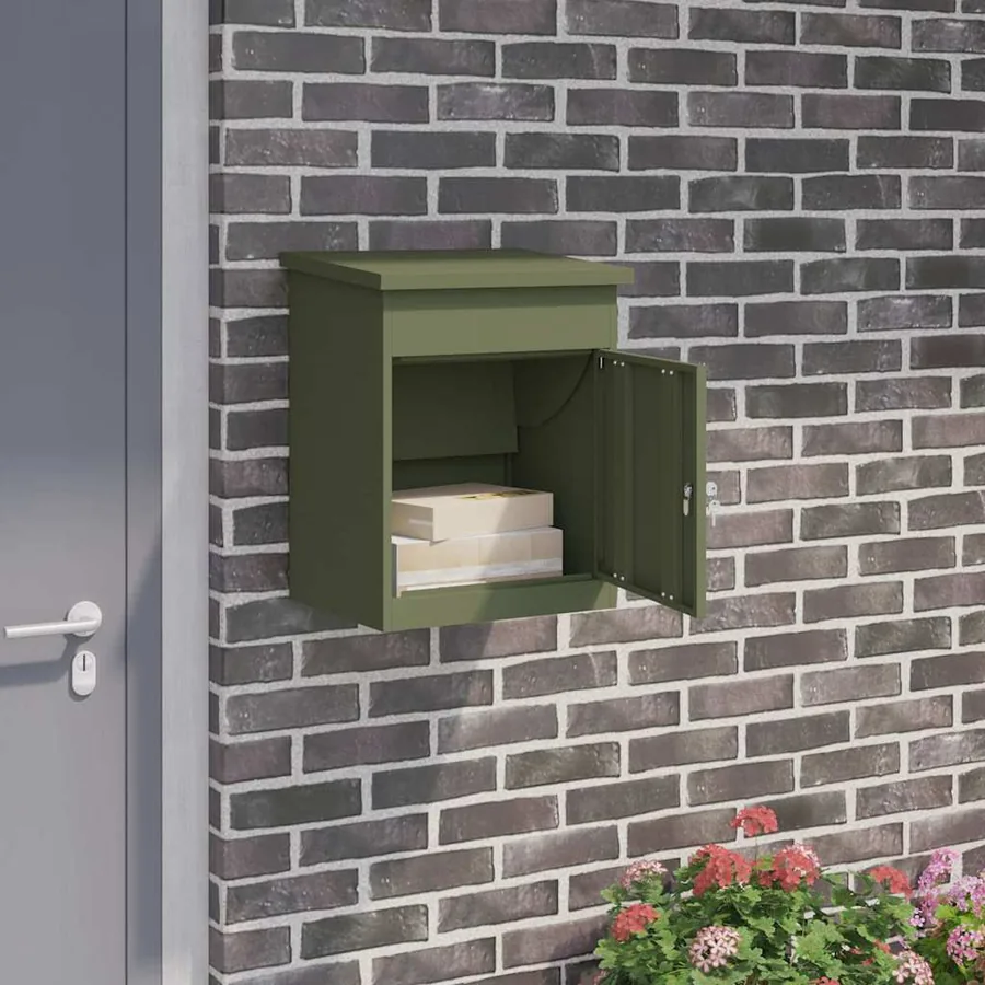 Boîte de dépôt de colis Vert olive 47,5 x 38 x 59 cm Acier