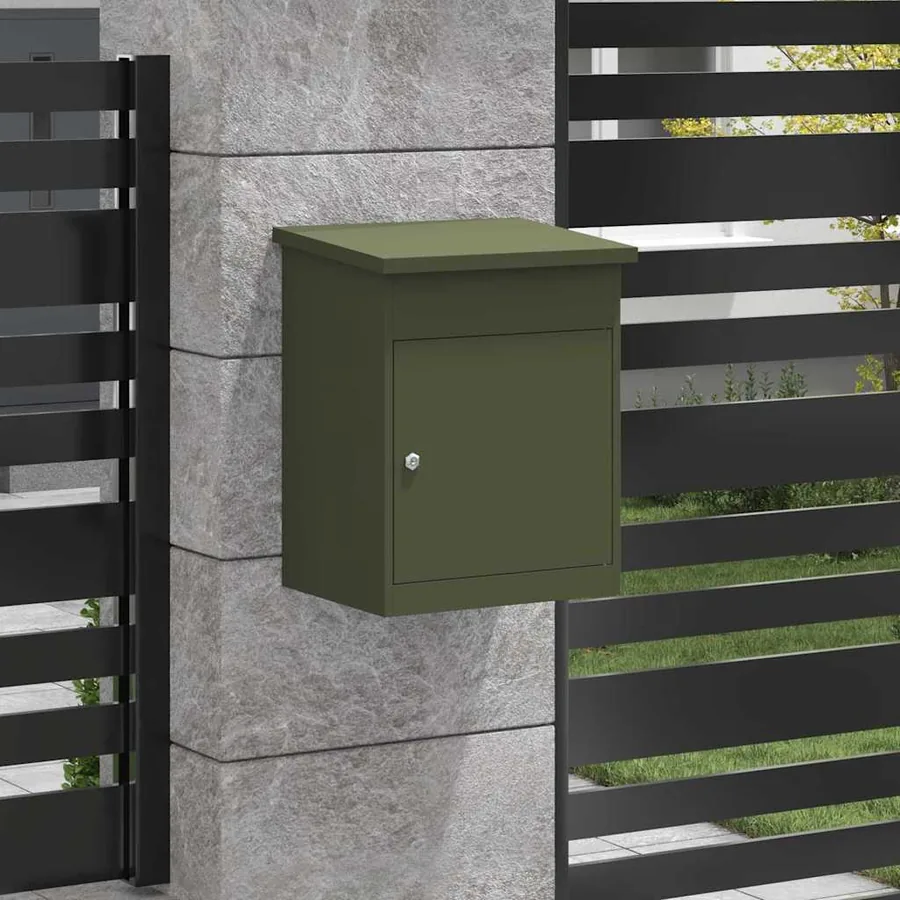 Boîte de dépôt de colis Vert olive 47,5 x 38 x 59 cm Acier - 3