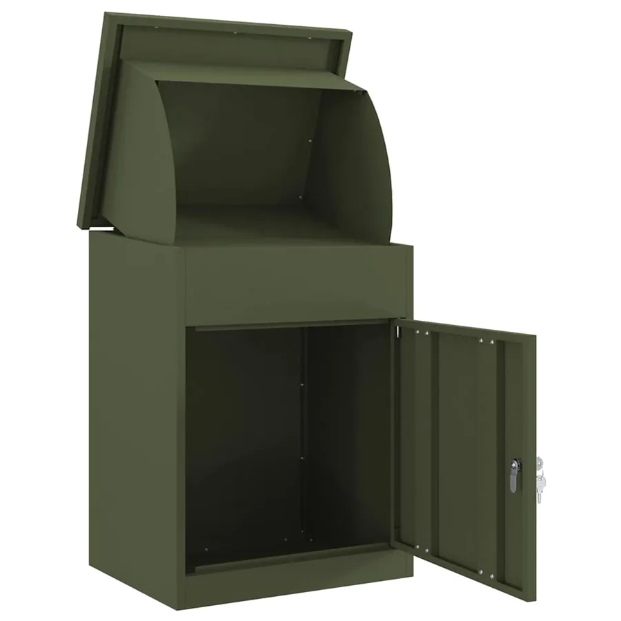 Boîte de dépôt de colis Vert olive 47,5 x 38 x 59 cm Acier - 4