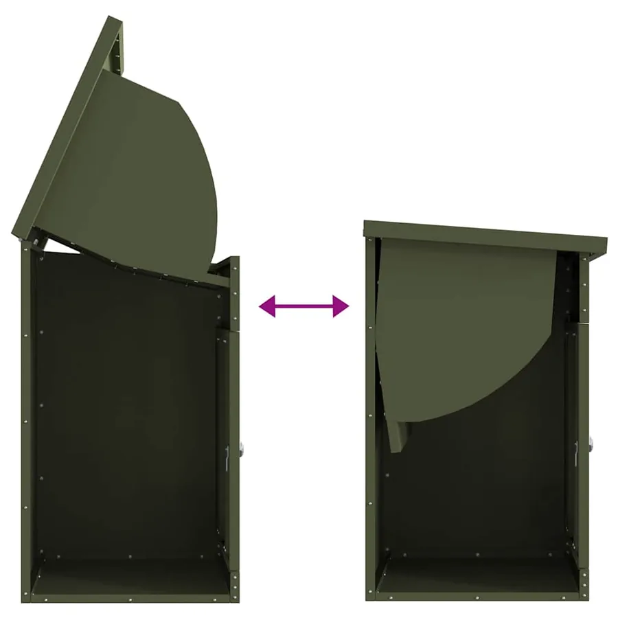 Boîte de dépôt de colis Vert olive 47,5 x 38 x 59 cm Acier - 8