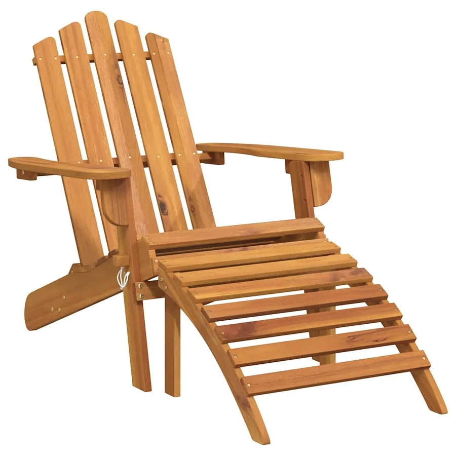 Chaise de jardin Adirondack et repose-pied Bois d'acacia massif - 2