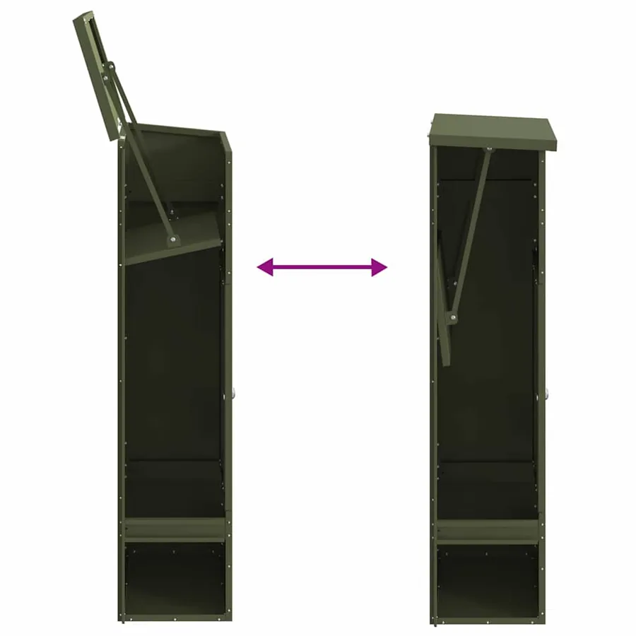 Boîte de dépôt de colis Vert olive 44,5 x 29 x 110,5 cm Acier - 8