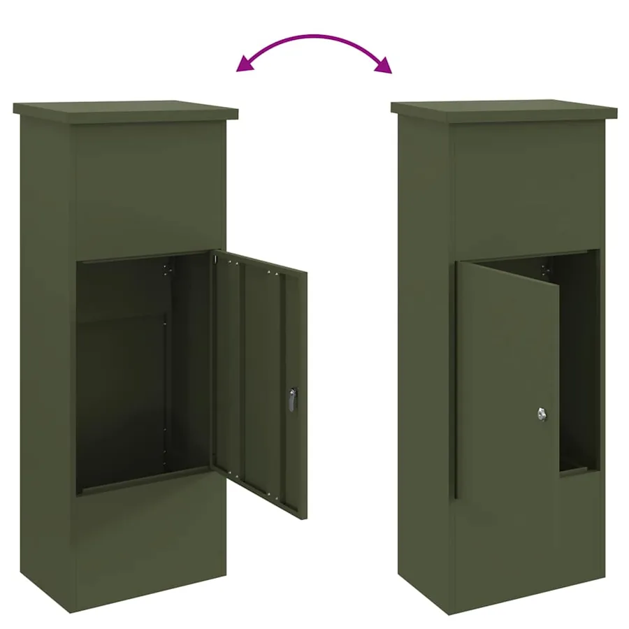 Boîte de dépôt de colis Vert olive 44,5 x 29 x 110,5 cm Acier - 9