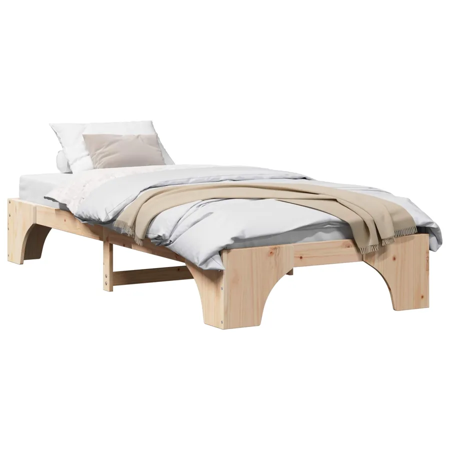 Cadre de lit Naturel 90 x 200 cm Pin massif - 2