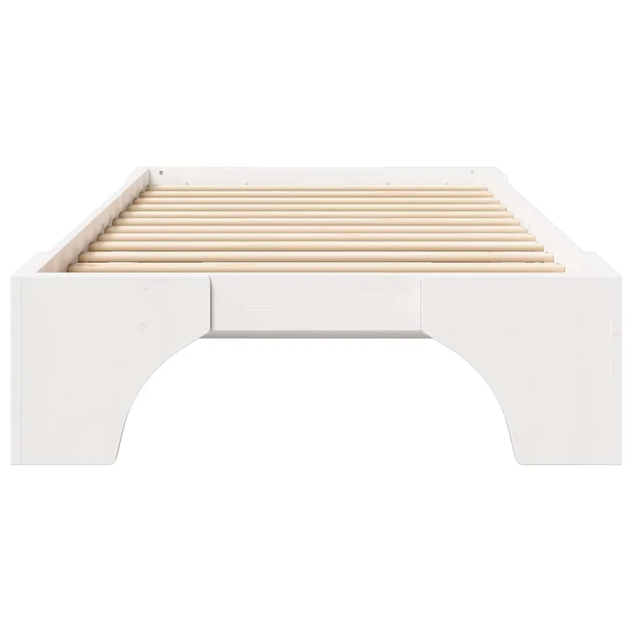 Cadre de lit Blanc 100 x 200 cm Pin massif - 5