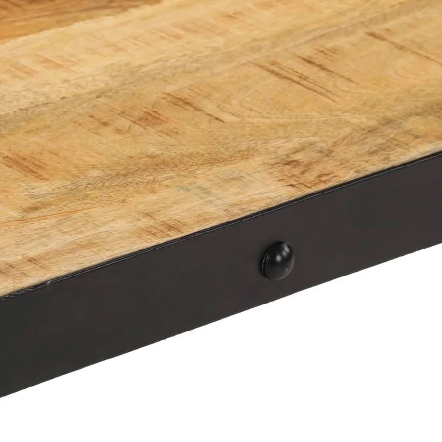 Table basse avec roulettes bois de manguier massif 100x55x26 cm - 7