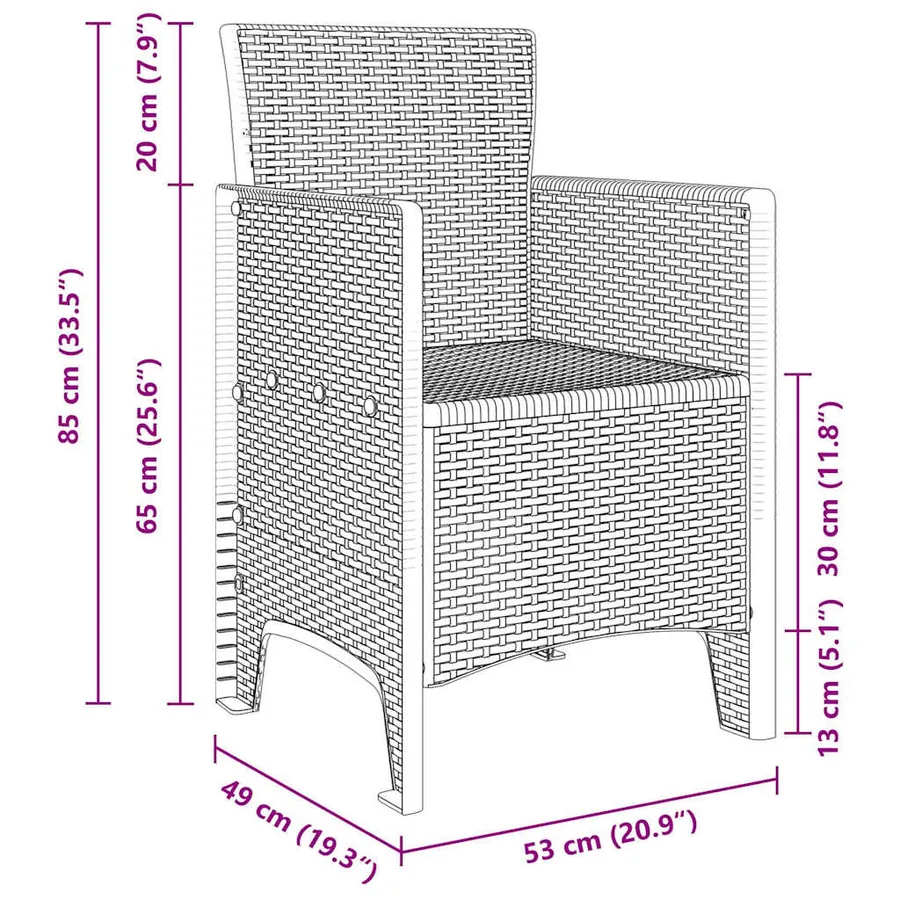 Ensemble de salle à manger pour jardin 7 pcs Gris clair - 12