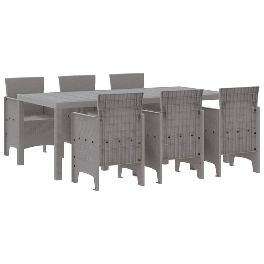 Ensemble de salle à manger pour jardin 7 pcs Gris clair - 2
