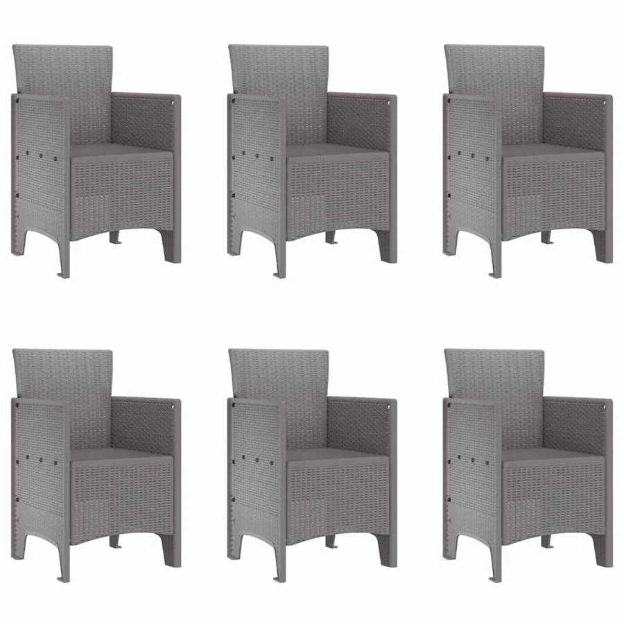Ensemble de salle à manger pour jardin 7 pcs Gris clair - 5