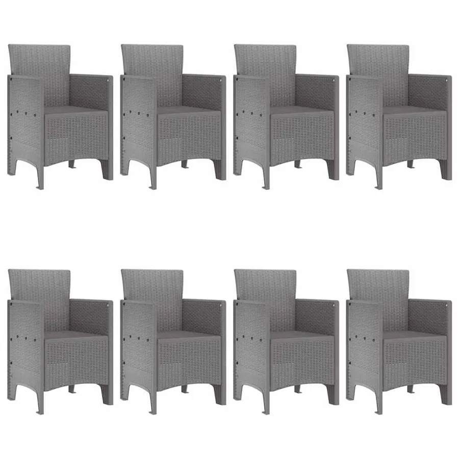 Ensemble de salle à manger pour jardin 9 pcs Gris clair - 4
