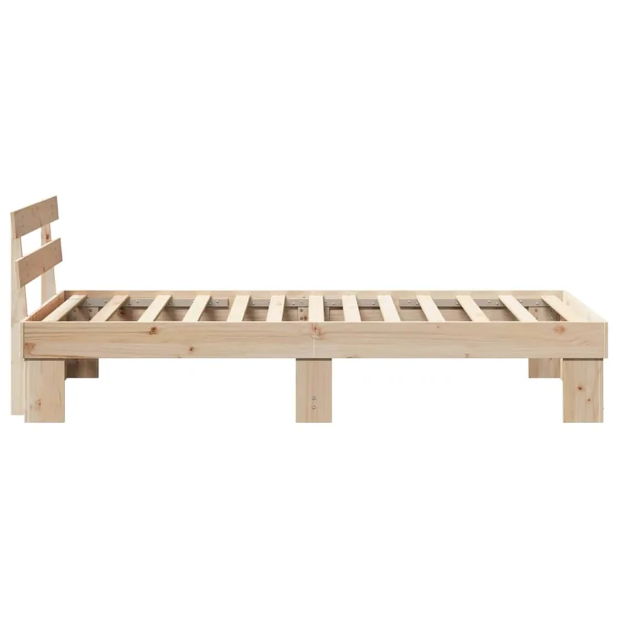 Cadre de lit avec tête de lit Naturel 75 x 190 cm Pin massif - 6