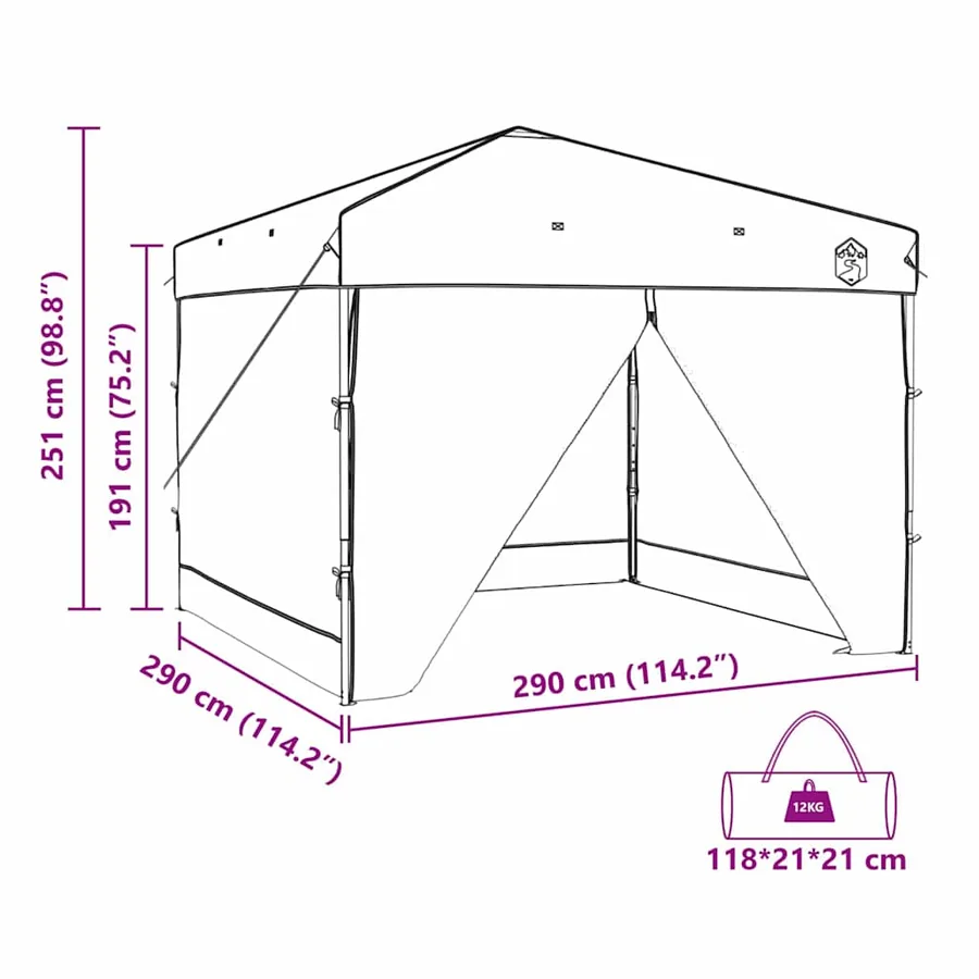 Tente à abri Vert 290 x 290 x 251 cm tissu - 14