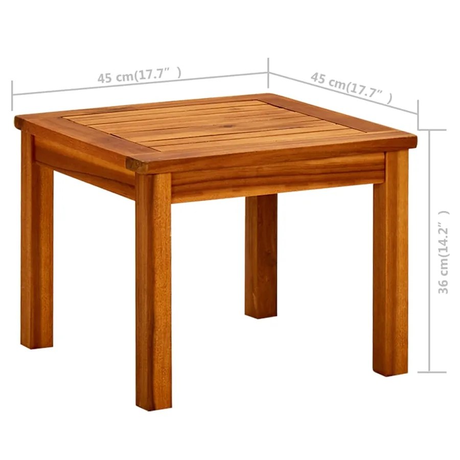 Table basse de jardin 45x45x36 cm Bois solide d'acacia - 7