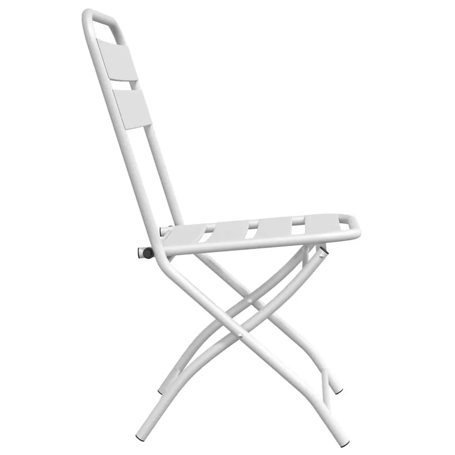 Chaise de jardin pliante 2 pcs Blanc 42 x 52 x 82 cm - 6