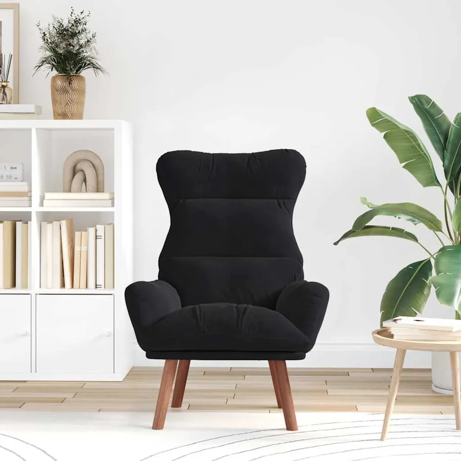 fauteuil Noir 69 x 74 x 93 cm Velours - 3