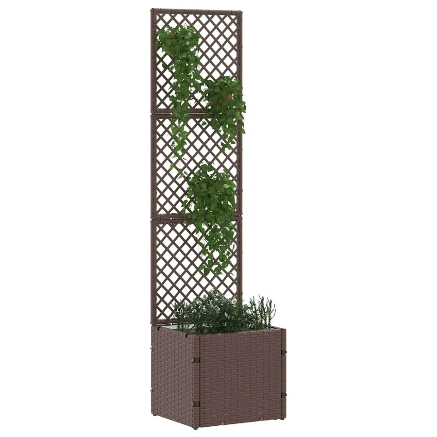 Jardinière Treillis Marron 35 x 30 x 135 cm Métал - 2