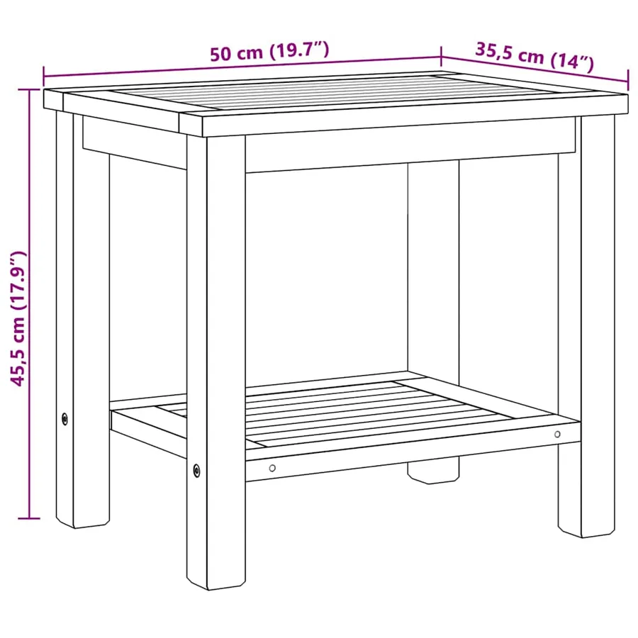 Table basse Marron 50 x 35 x 45 cm Bois de teck massif - 8