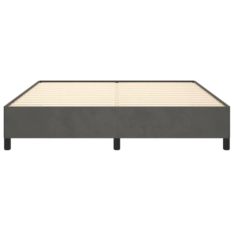 Cadre de lit sans matelas gris foncé 160x200 cm velours - 5