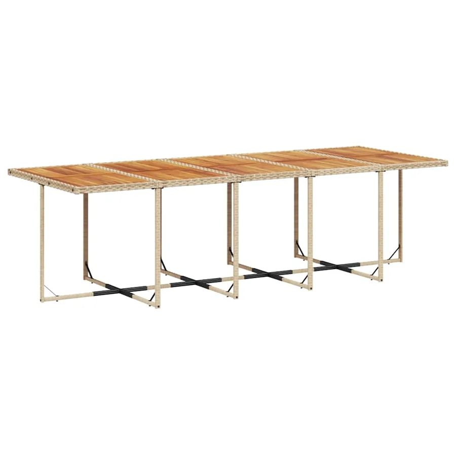 Ensemble à manger de jardin et coussins 15 pcs beige - 3