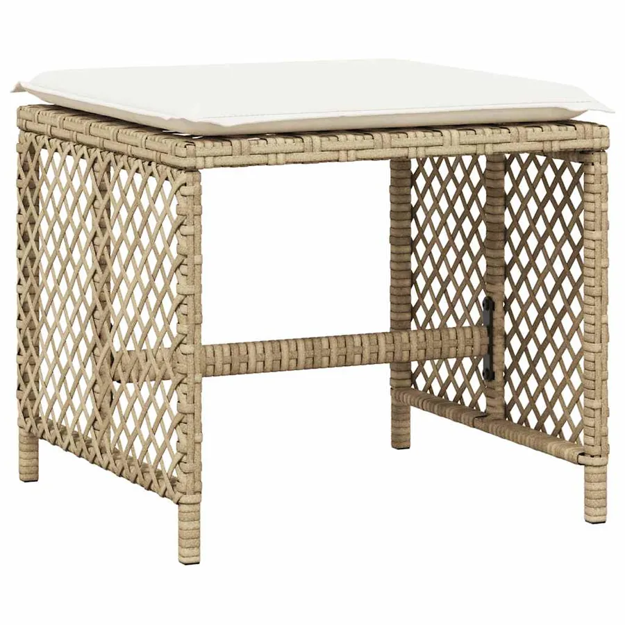 Ensemble à manger de jardin et coussins 15 pcs beige - 5
