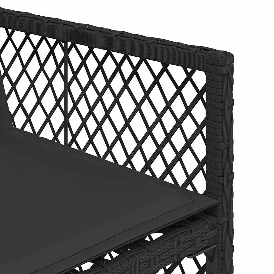 Ensemble à manger de jardin 17 pcs coussins noir résine tressée - 7