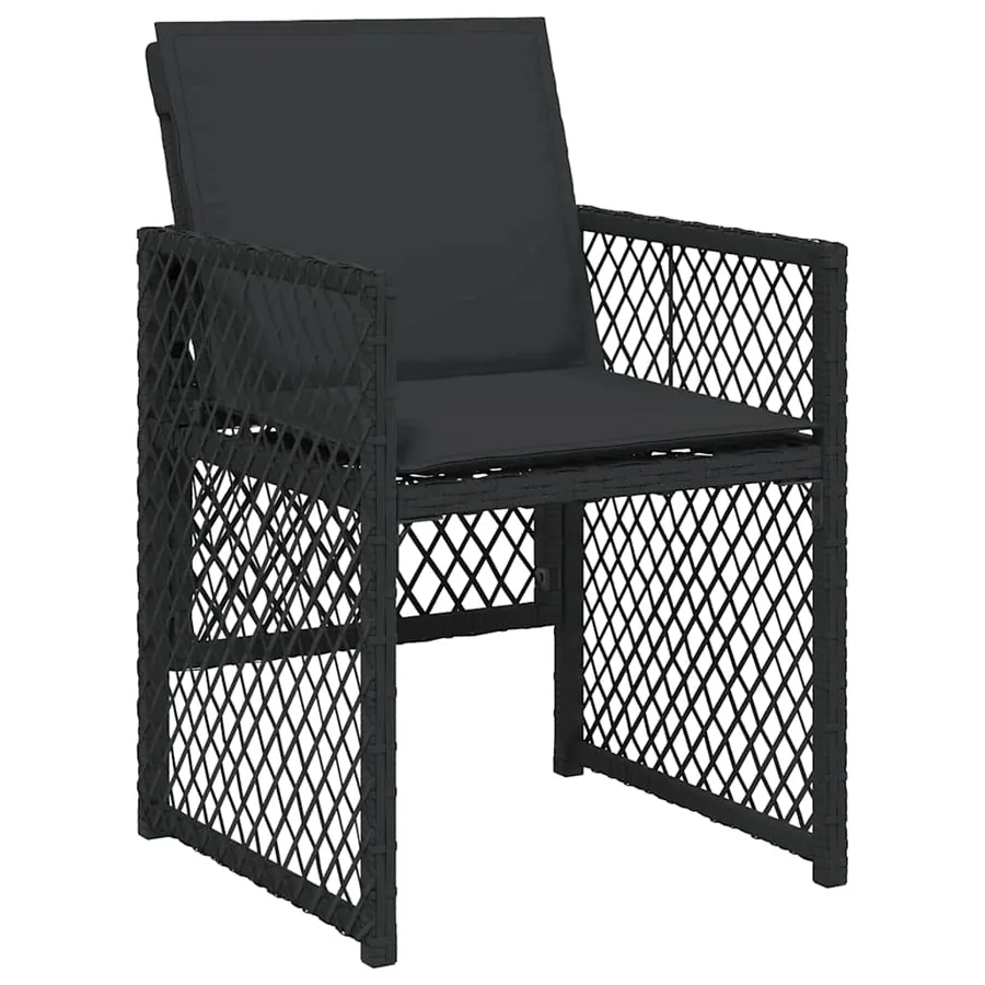 Ensemble de salle à manger pour jardin 5 pcs Noir polyrotin - 6