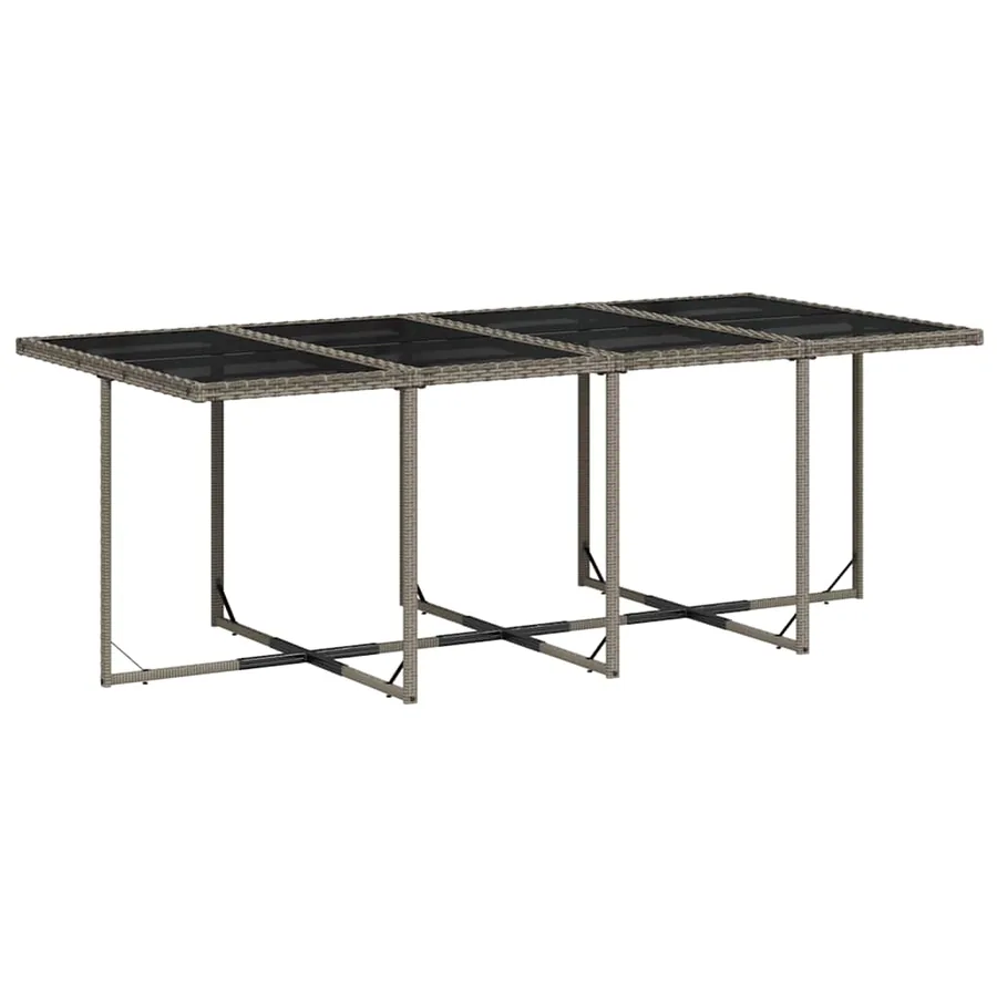 Ensemble à manger de jardin coussins 13 pcs gris résine tressée - 3