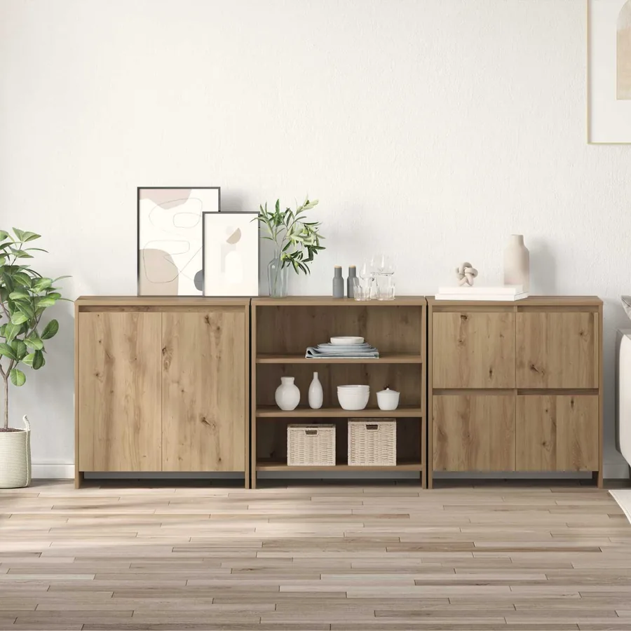 Buffet 3 pcs Chêne artisanal 70 x 41 x 75 cm Bois d'ingénierie