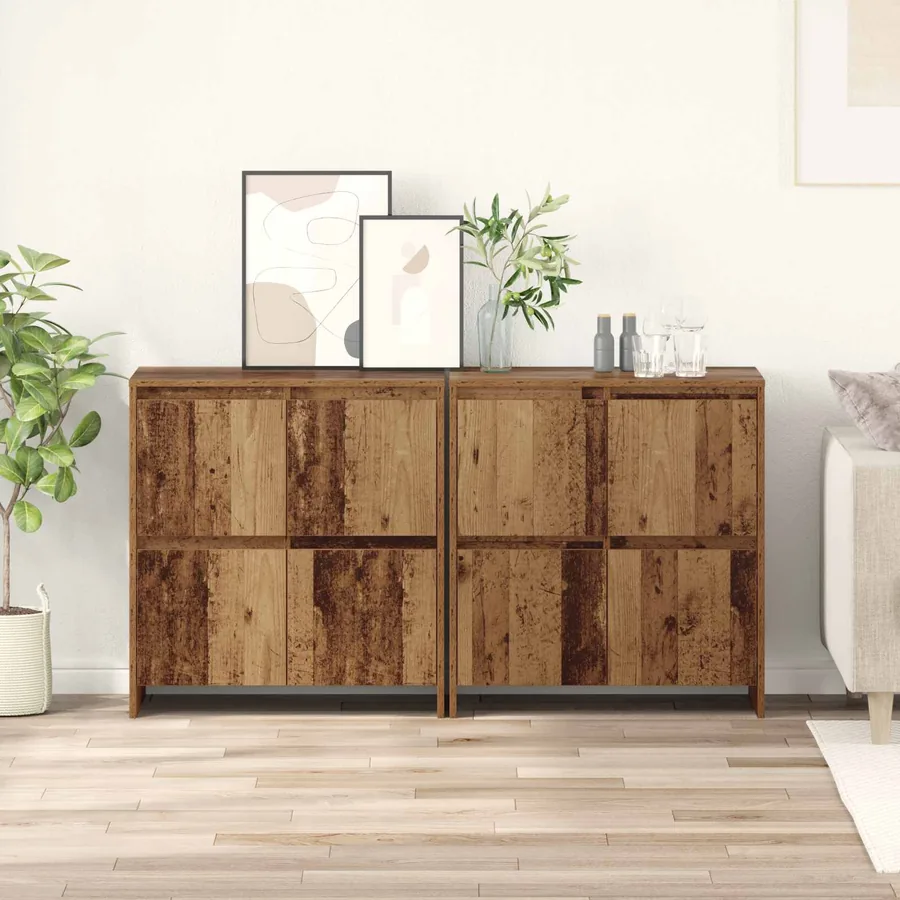 Buffets 2 pcs Bois ancien 70 x 41 x 75 cm Bois d'ingénierie