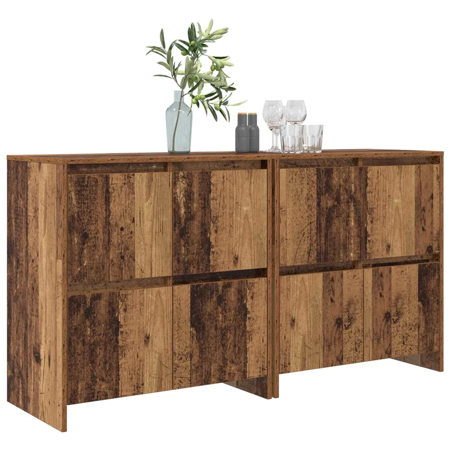 Buffets 2 pcs Bois ancien 70 x 41 x 75 cm Bois d'ingénierie - 3